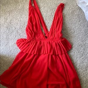 Red mini dress